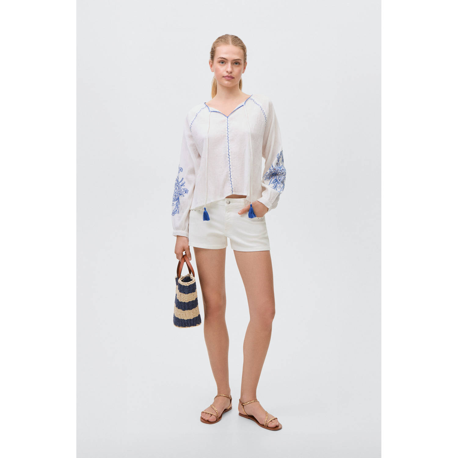 MANGO TEEN denim short ecru