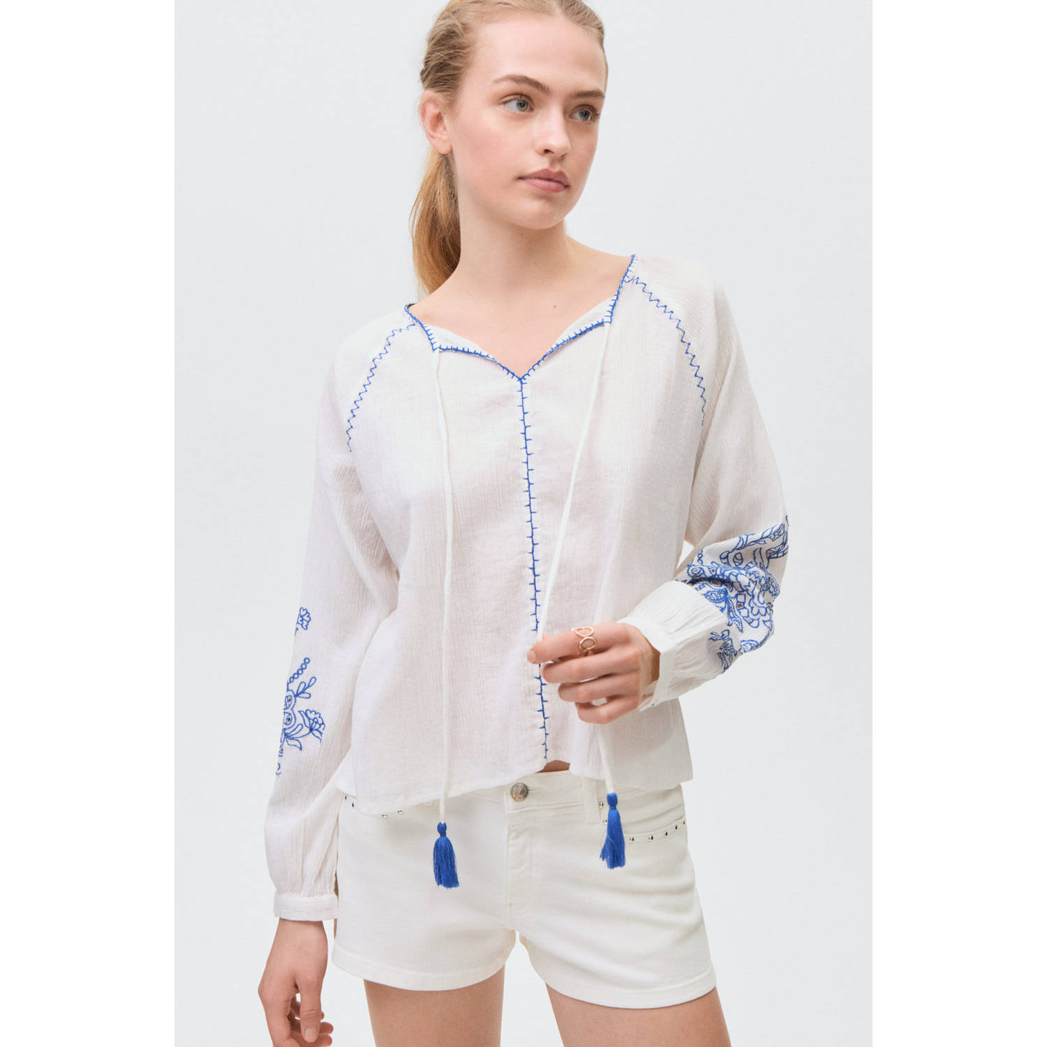 MANGO TEEN denim short ecru