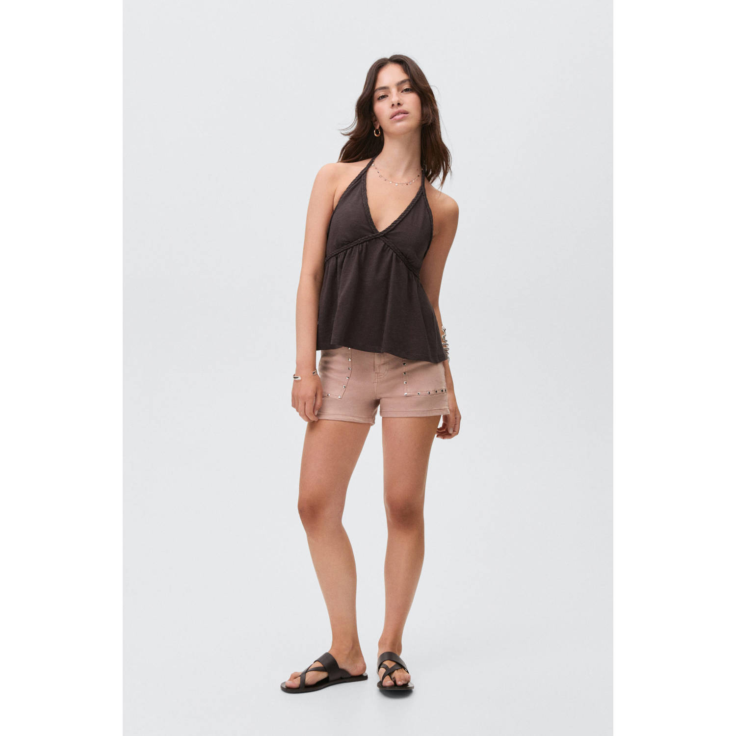 MANGO TEEN denim short roze