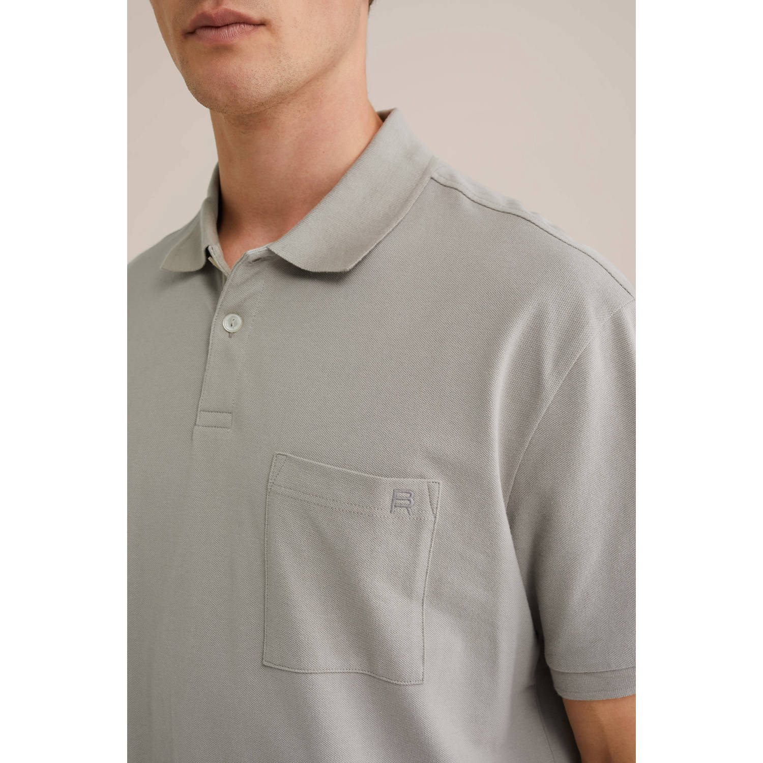 WE Fashion Blue Ridge regular polo grijs