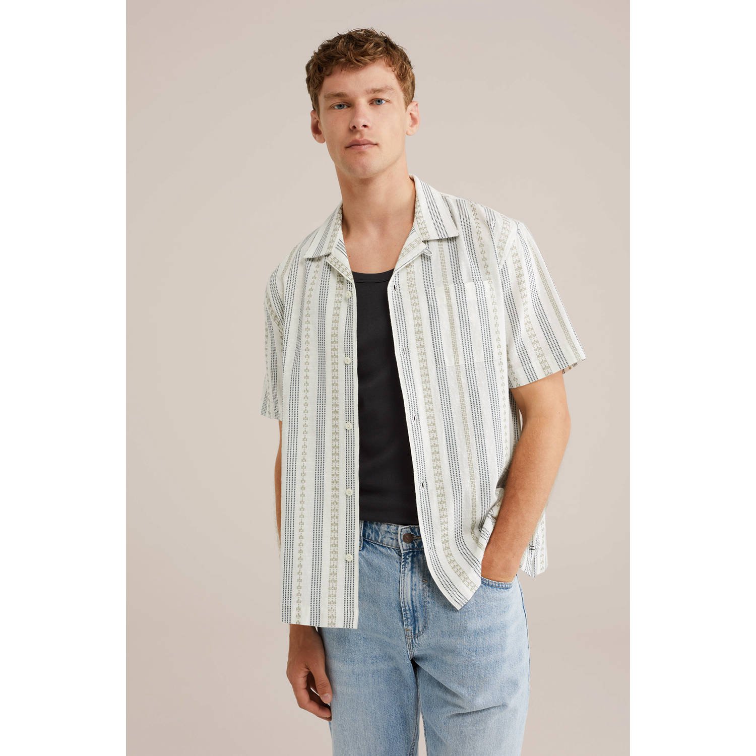 WE Fashion casual overhemd beige