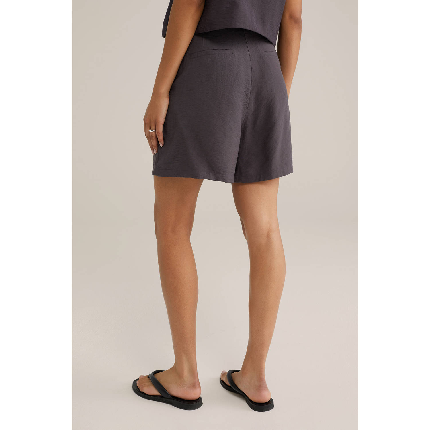 WE Fashion high waist casual short antraciet