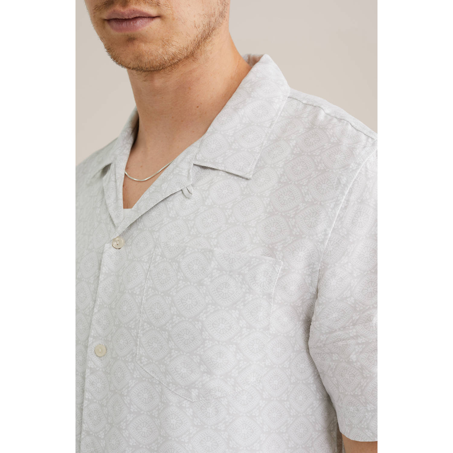 WE Fashion casual overhemd lichtgrijs