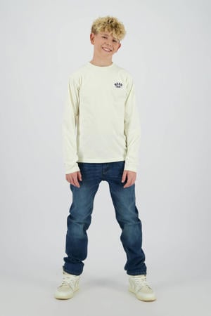 straight leg jeans dark blue denim