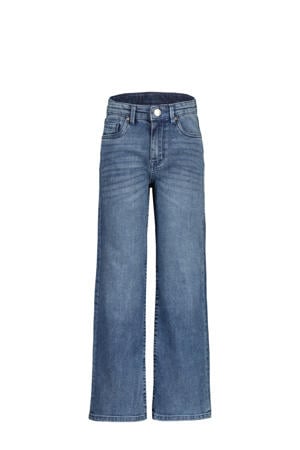 wide leg jeans medium blue denim