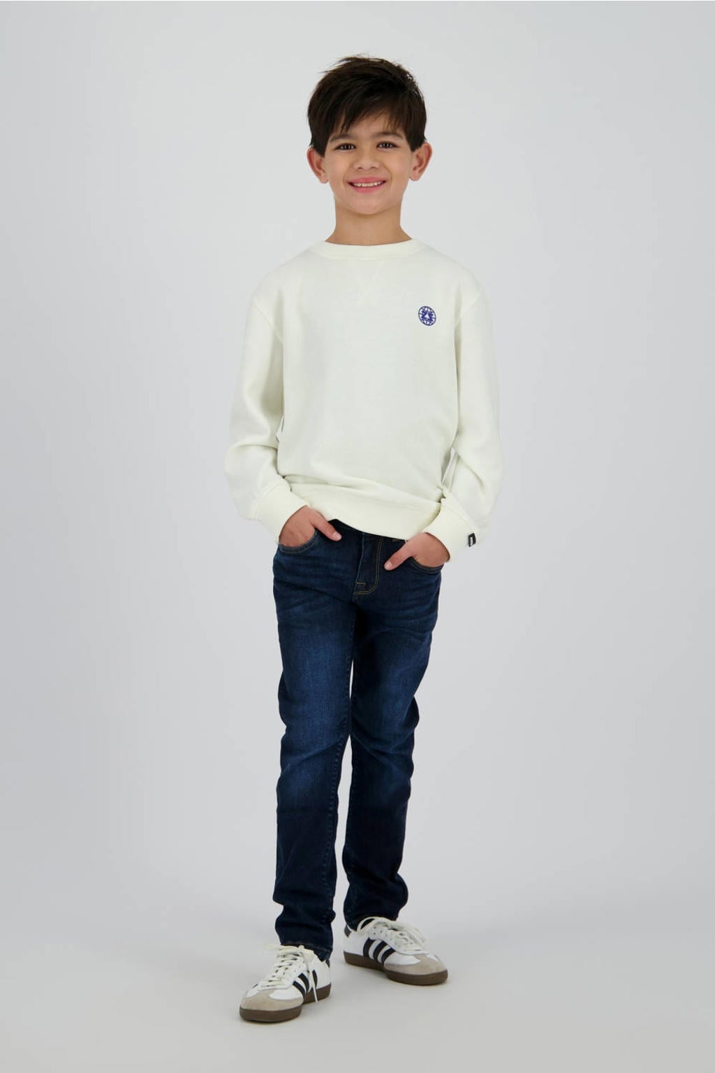 Dark blue denim jongens Raizzed slim fit jeans dark blue met effen