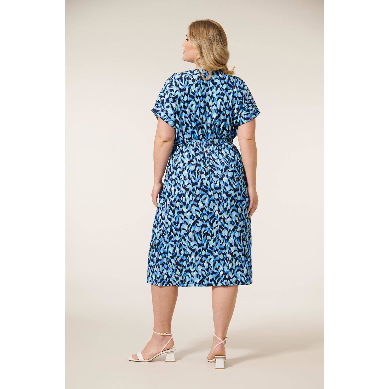 Miss Etam Plus zomerjurk blauw