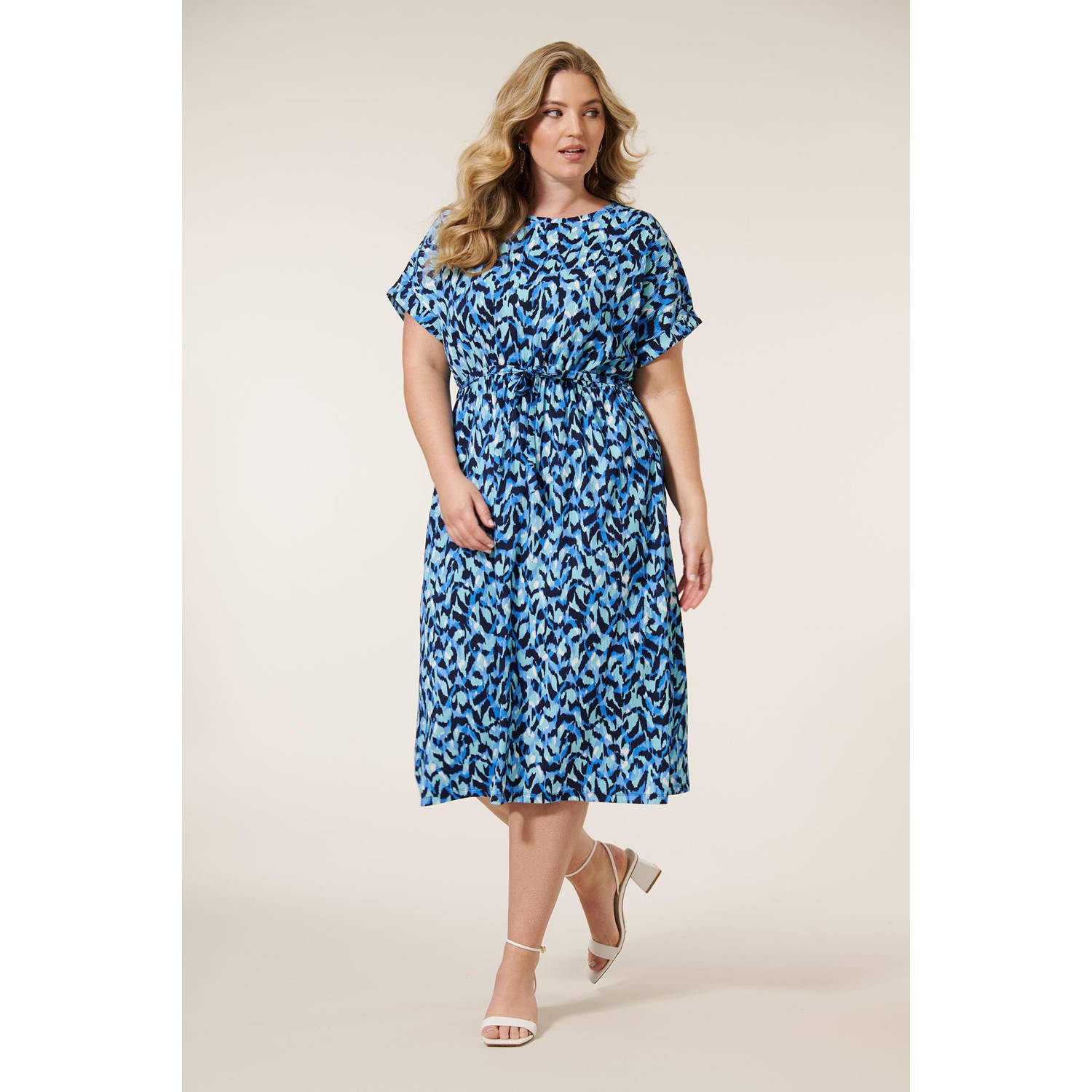 Miss Etam Plus zomerjurk blauw