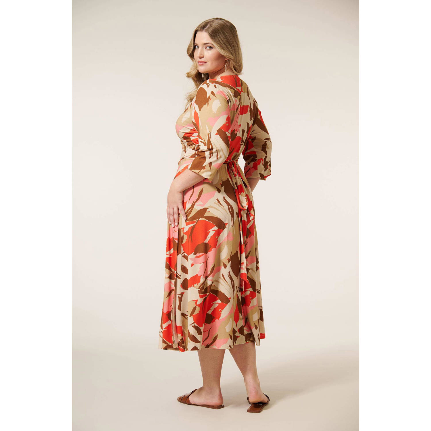 Miss Etam Plus wikkel- overslagjurk multi