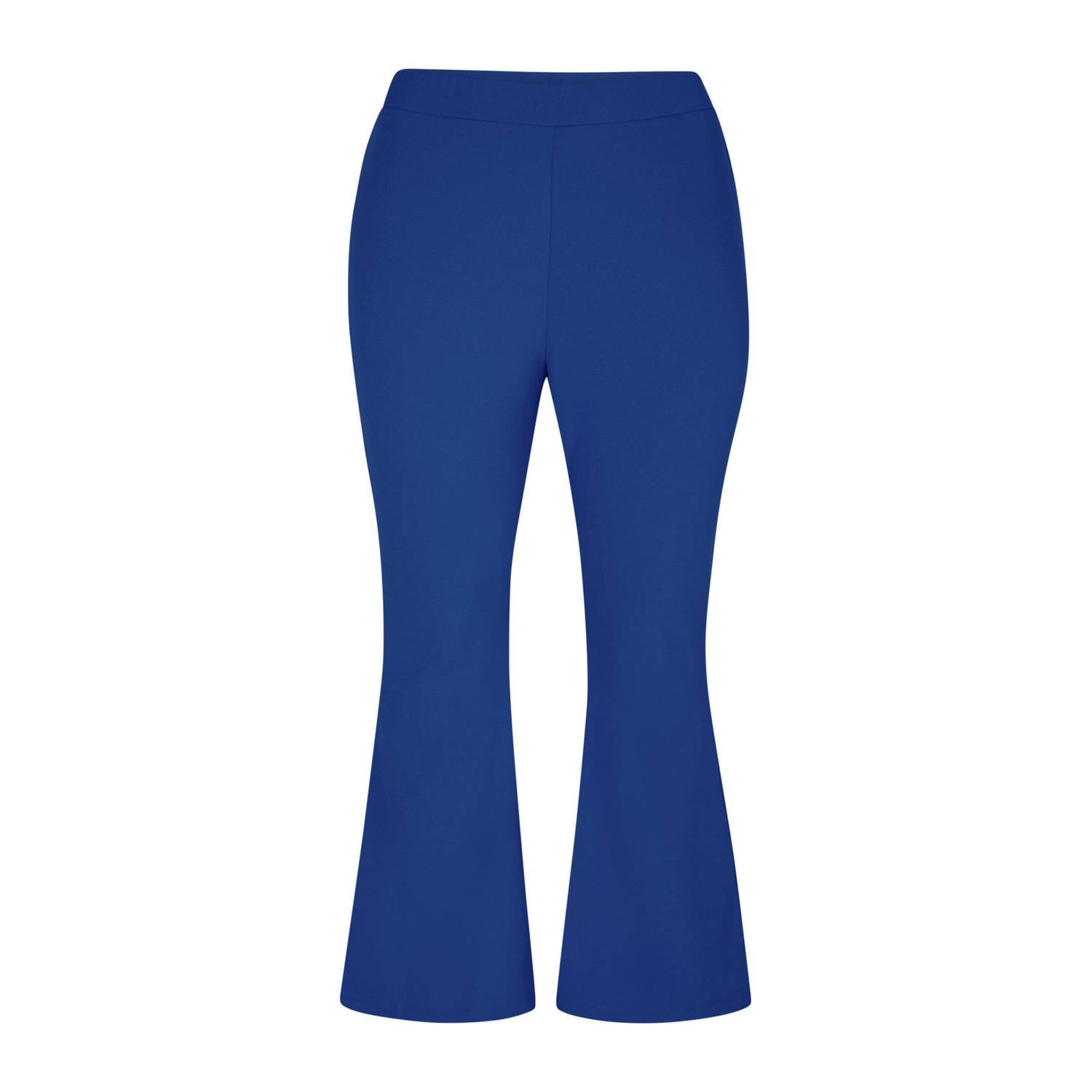 Miss Etam Plus flared regular waist broek blauw