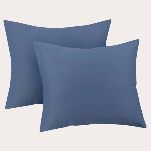NOUS Living katoen satijnen kussensloop blauw afbeelding
