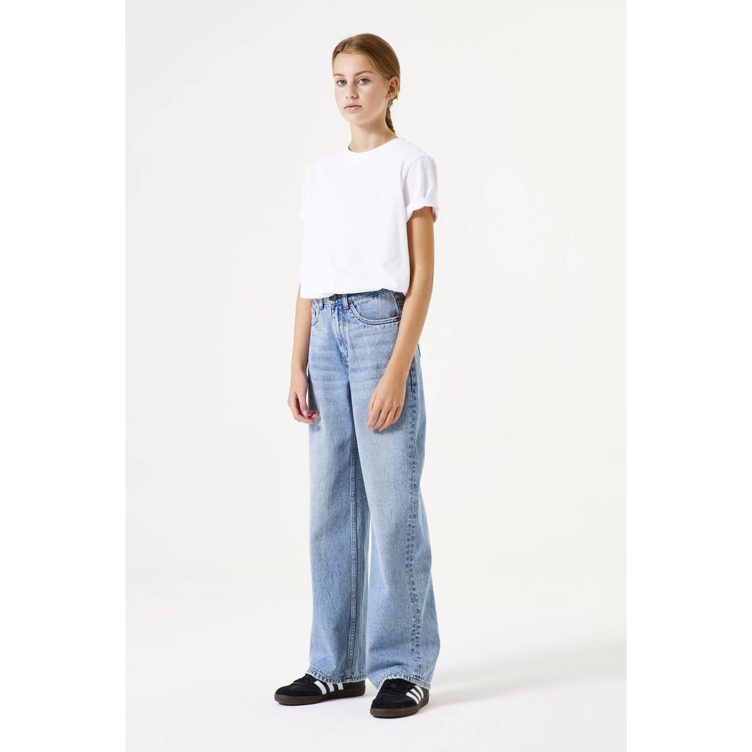 Garcia high waist straight leg jeans medium blue denim