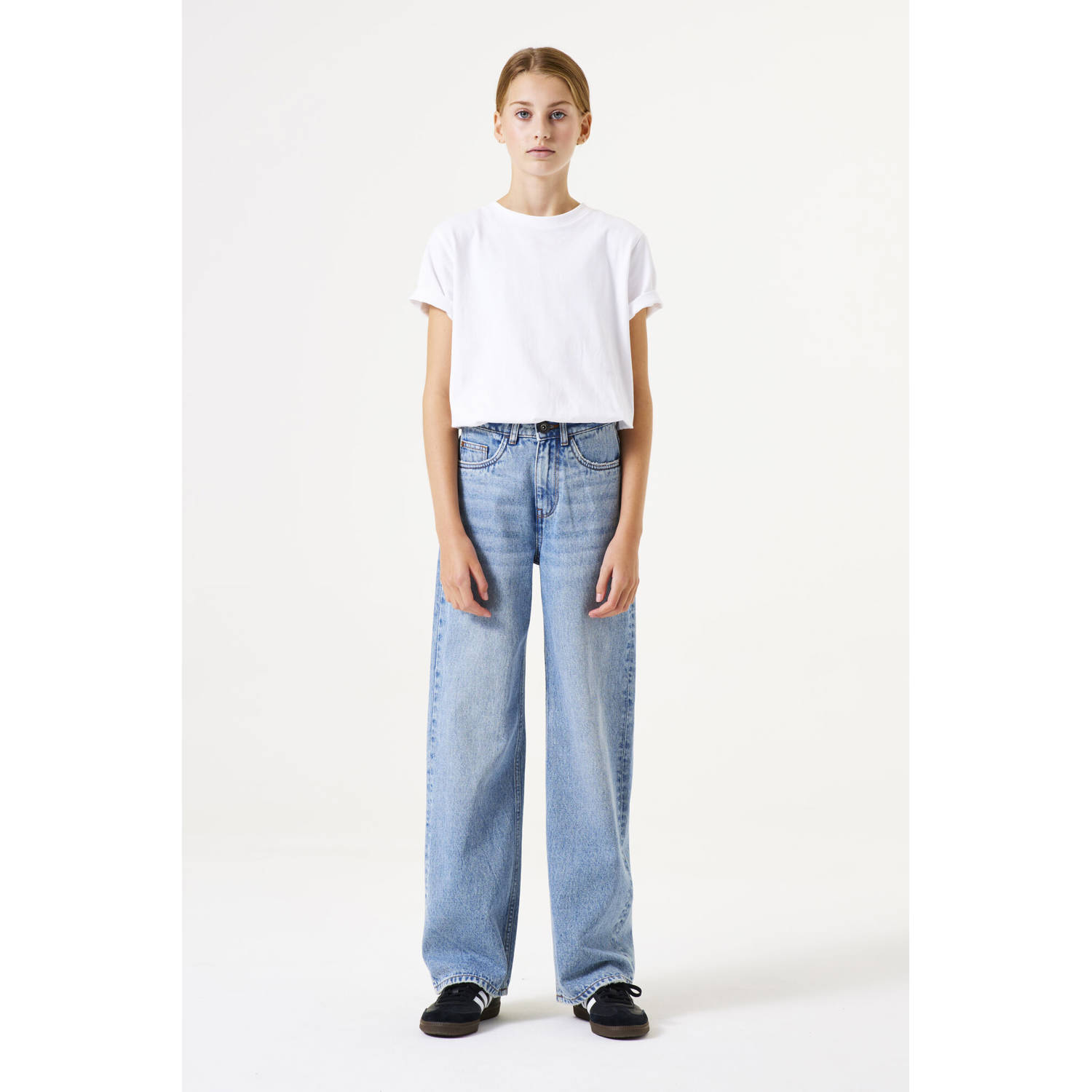 Garcia high waist straight leg jeans medium blue denim