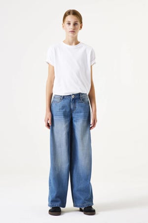 low waist loose fit jeans medium blue denim