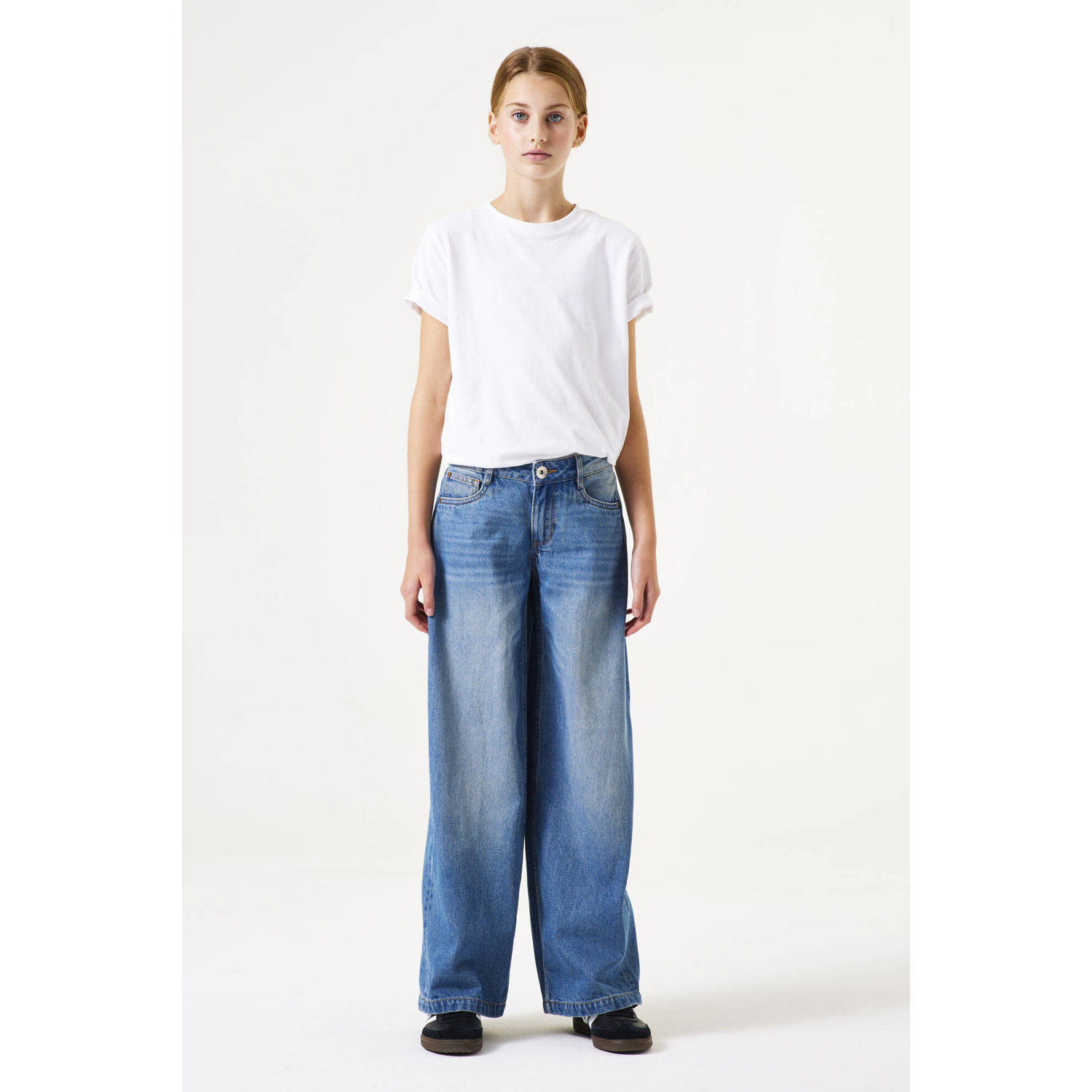 Garcia low waist loose fit jeans medium blue denim