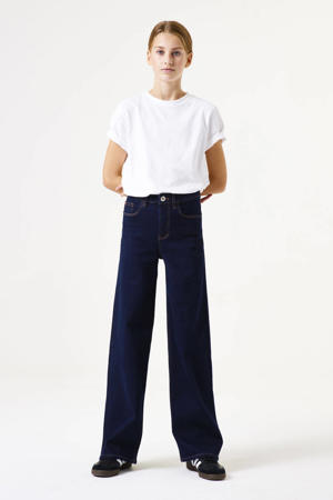 high waist loose fit jeans dark blue denim
