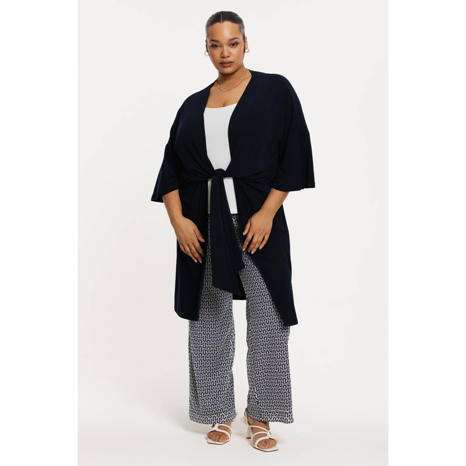 YOEK lang vest donkerblauw