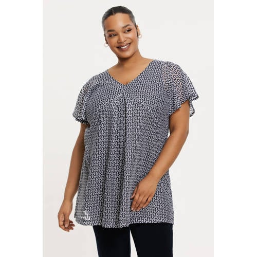 YOEK tuniek blauw – Blauw/ecru