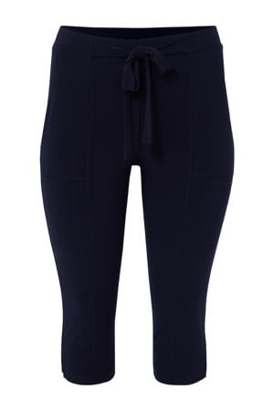 slim high waist broek donkerblauw