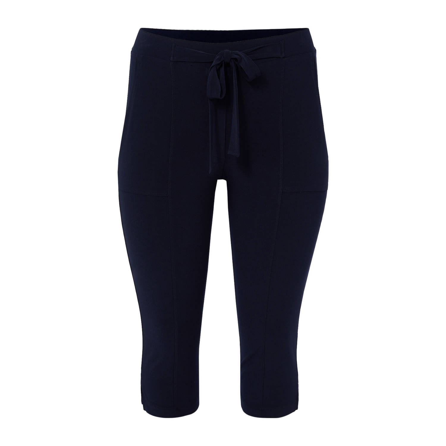 YOEK slim high waist broek donkerblauw