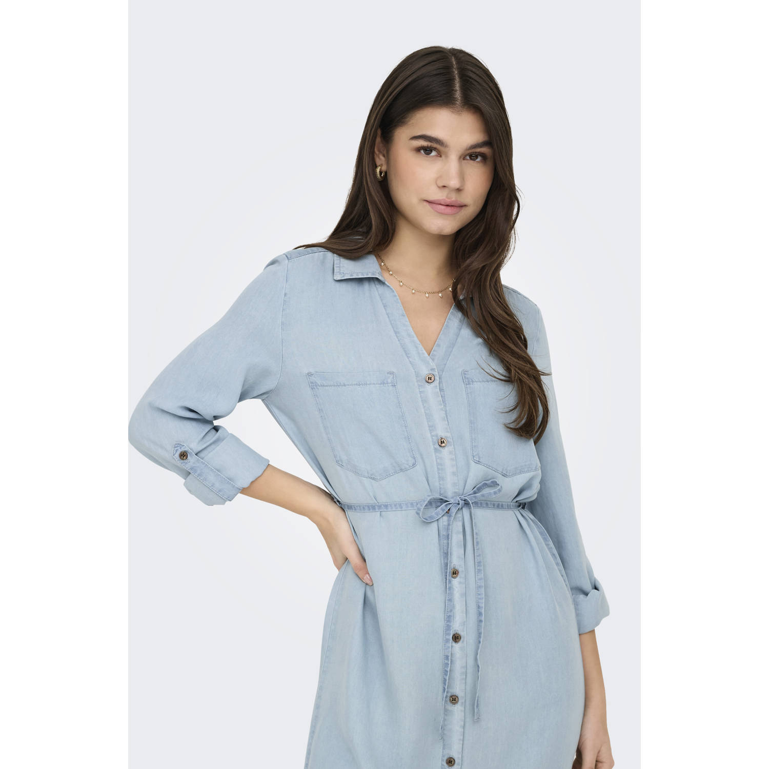 ONLY blousejurk light blue denim