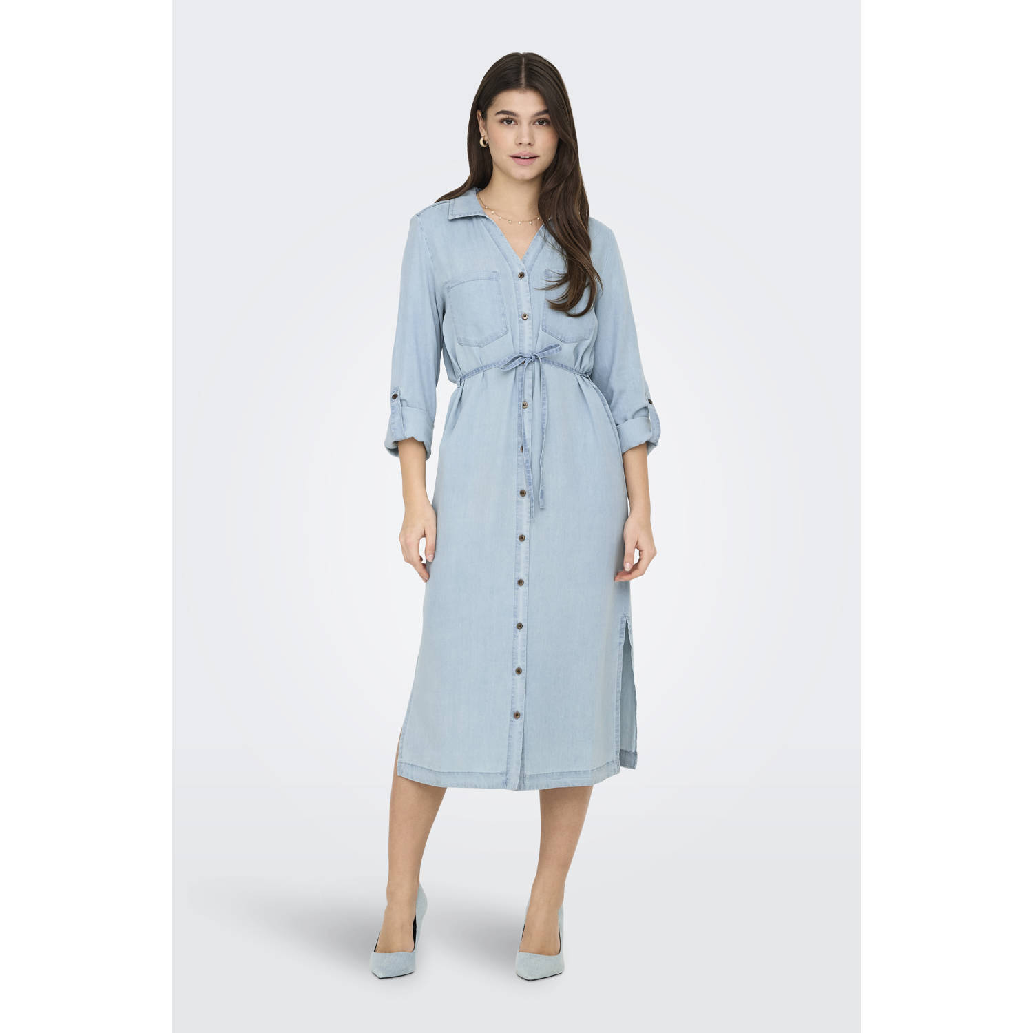 ONLY blousejurk light blue denim