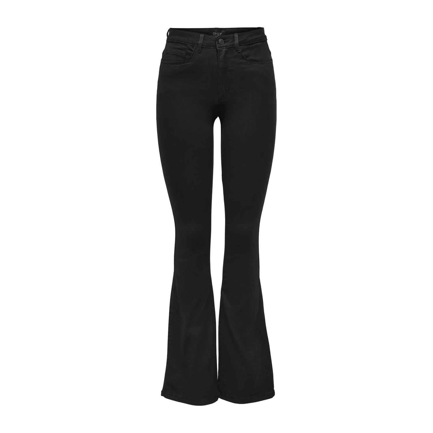 ONLY TALL high waist flared jeans black denim
