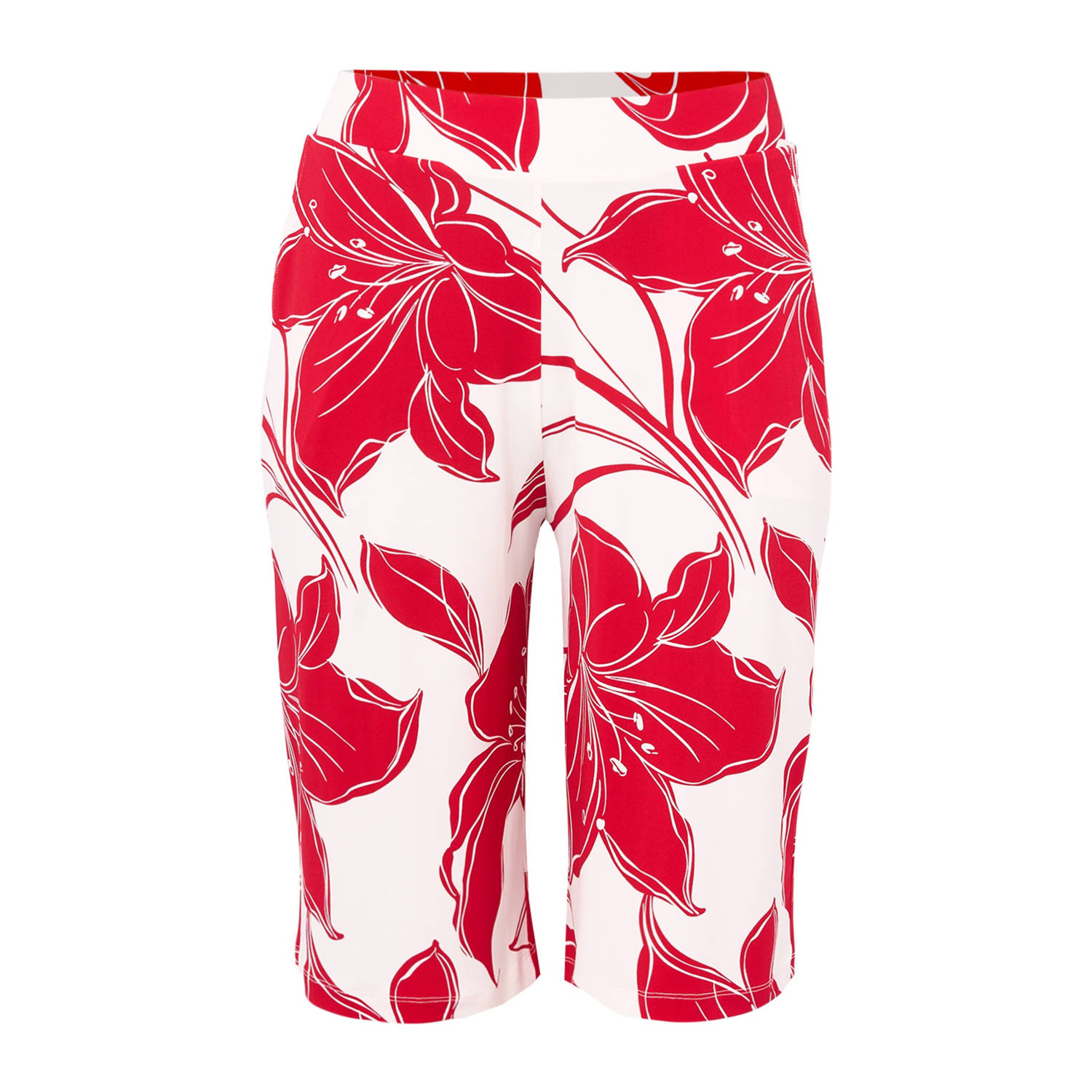 YOEK wide leg high waist bermuda short rood