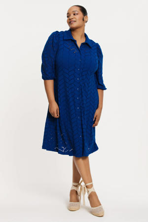 blousejurk fijn gebreid blauw