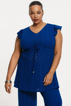 tuniek blauw fijn gebreid