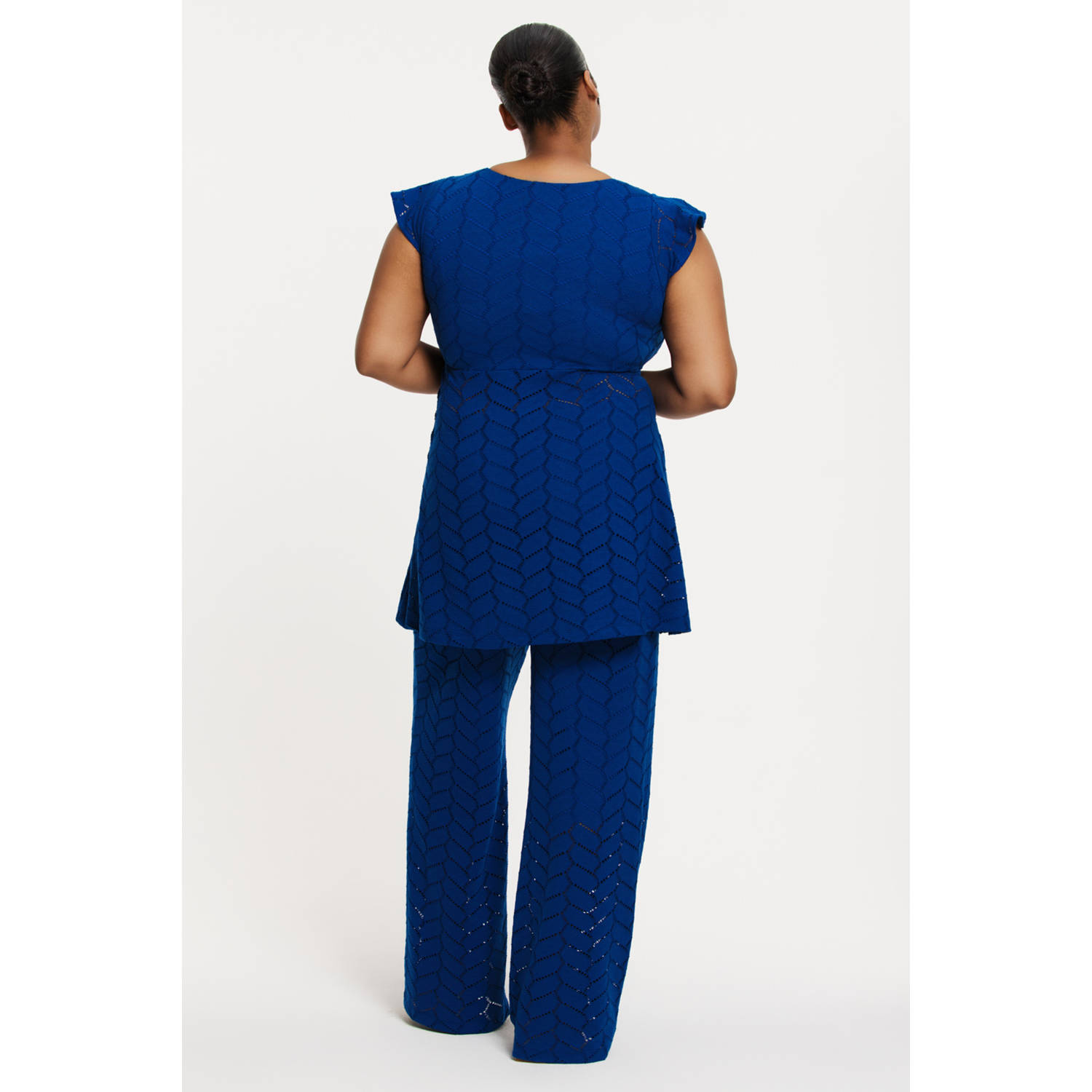YOEK tuniek blauw fijn gebreid