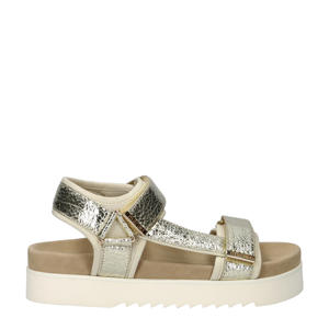 leren sandalen goud