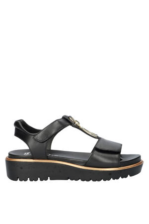 leren sandalen zwart