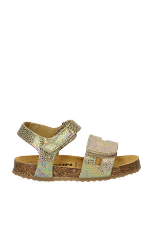   suède sandalen goud