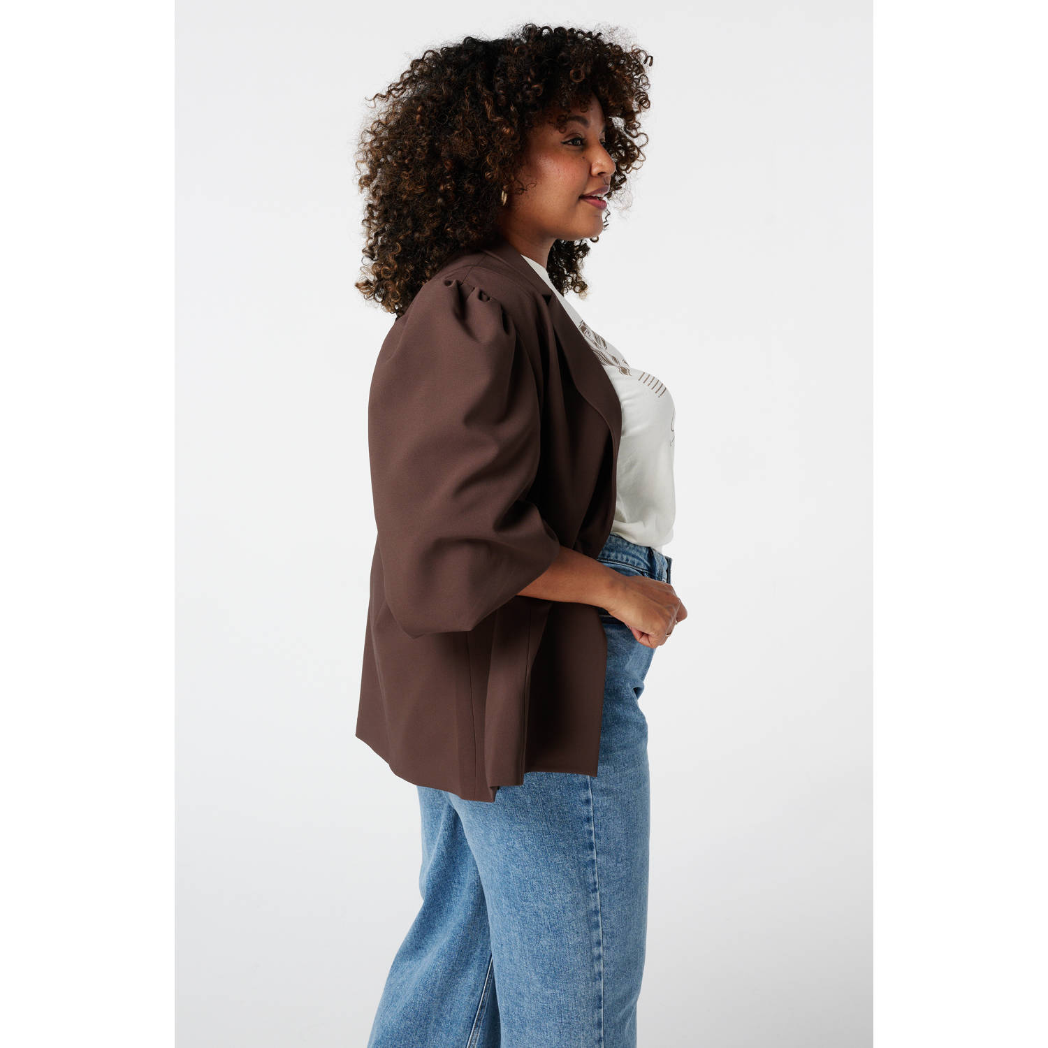 MS Mode regular blazer donkerbruin