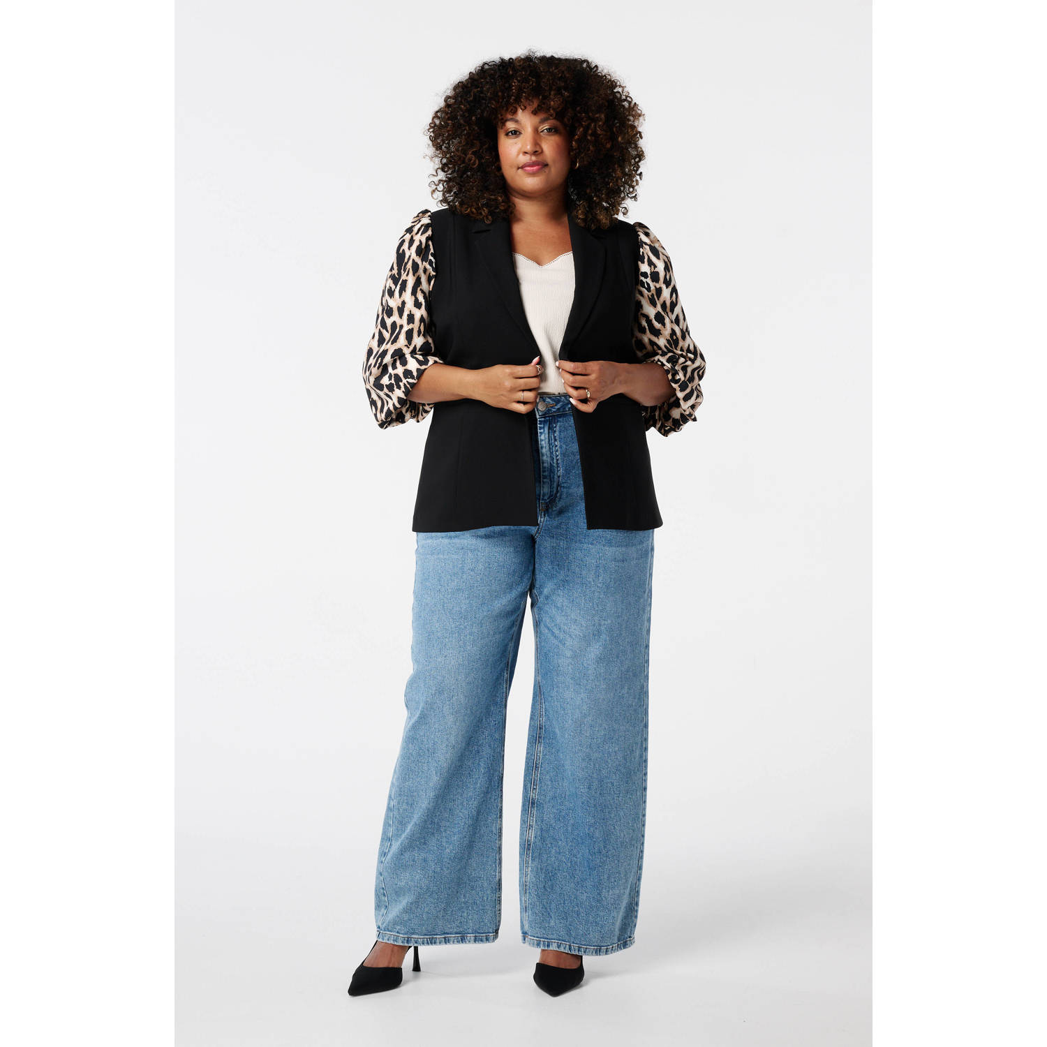 MS Mode regular blazer zwart