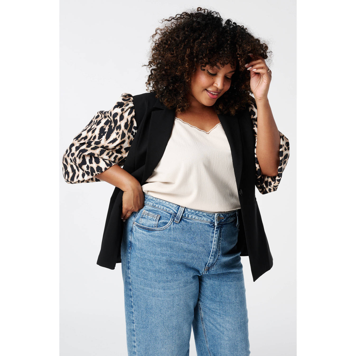 MS Mode regular blazer zwart
