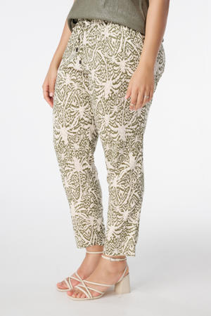 regular waist casual broek olijfgroen
