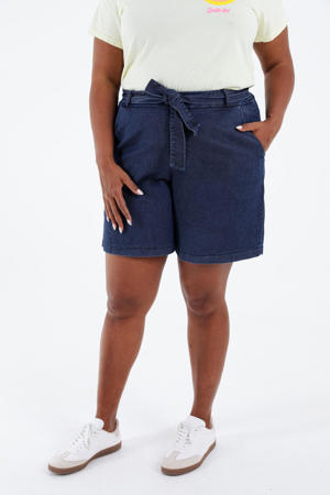 denim rechtvallend regular waist short dark blue denim