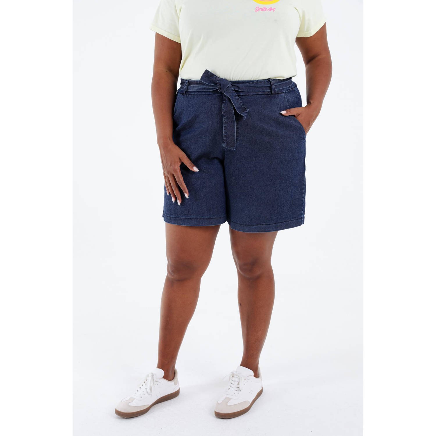 Paprika denim rechtvallend regular waist short dark blue denim