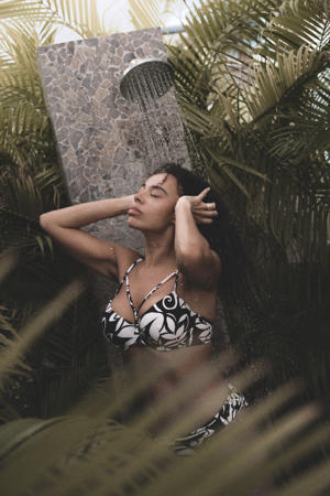bikinibroekje Mauritius zwart/wit