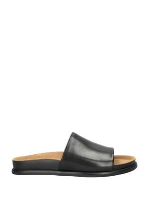 leren slippers zwart