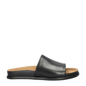 leren slippers zwart