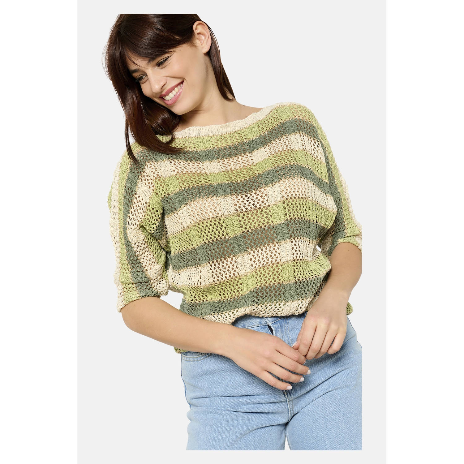 LOLALIZA top groen crochet