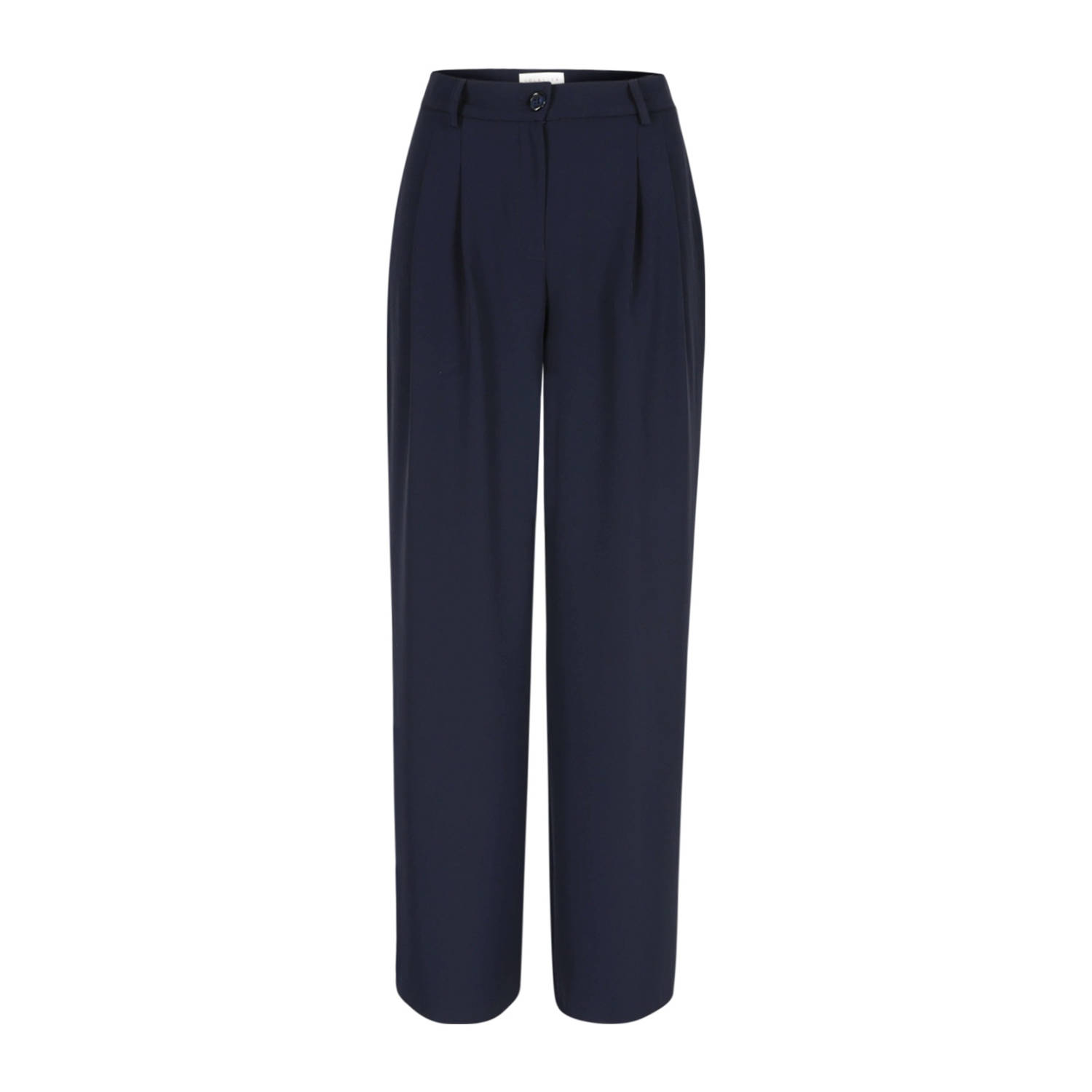 LOLALIZA wide leg high waist broek donkerblauw