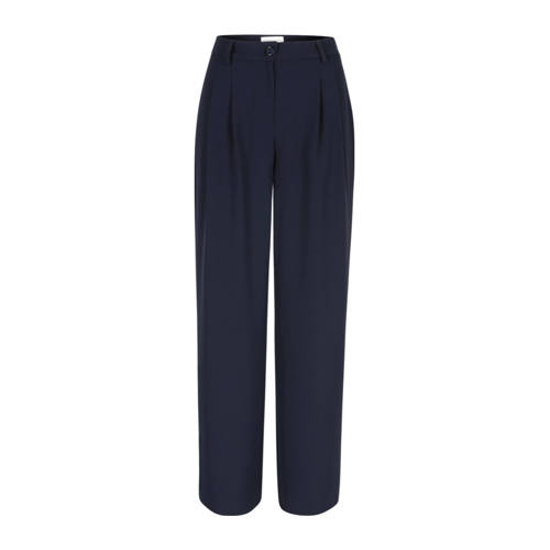 LOLALIZA wide leg high waist broek donkerblauw afbeelding