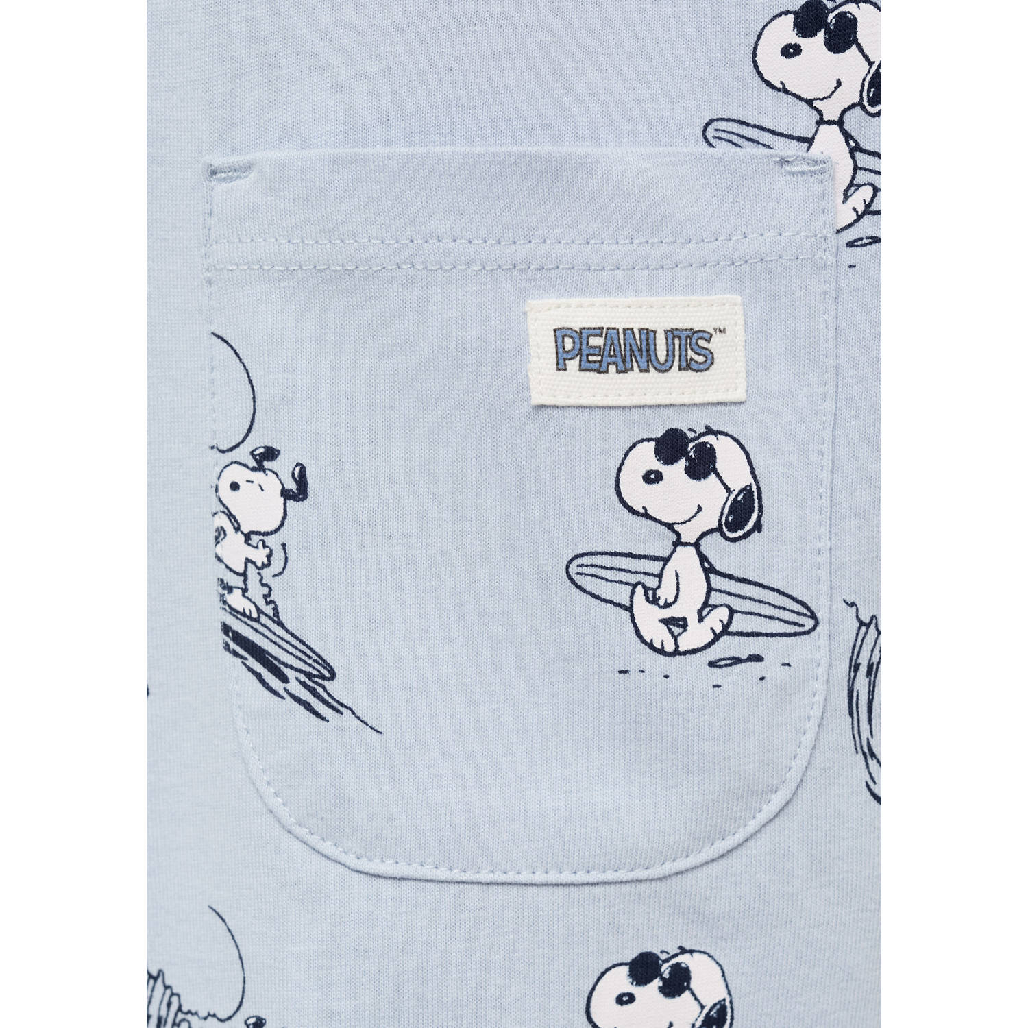 Mango Kids snoopy pyjama jumpsuit lichtblauw