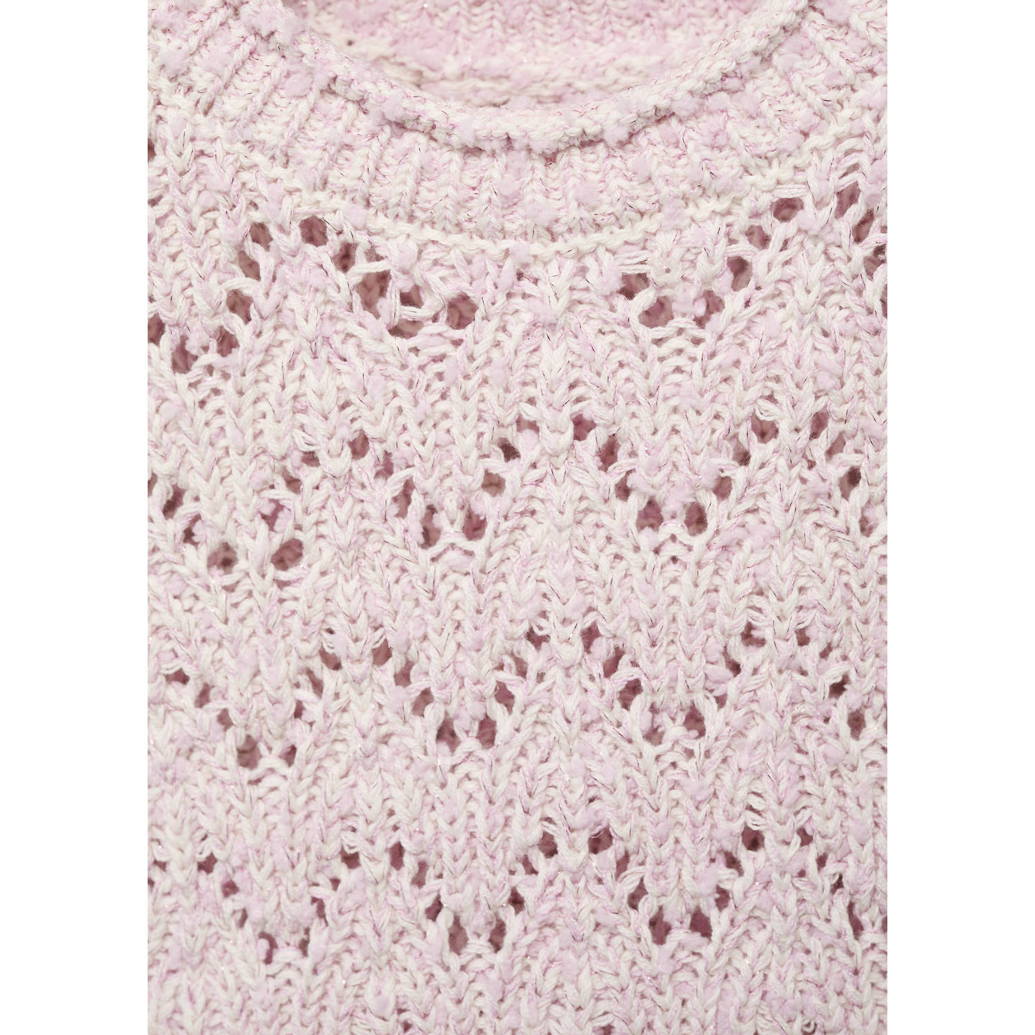 Mango Kids mouwloze top lichtroze broderie