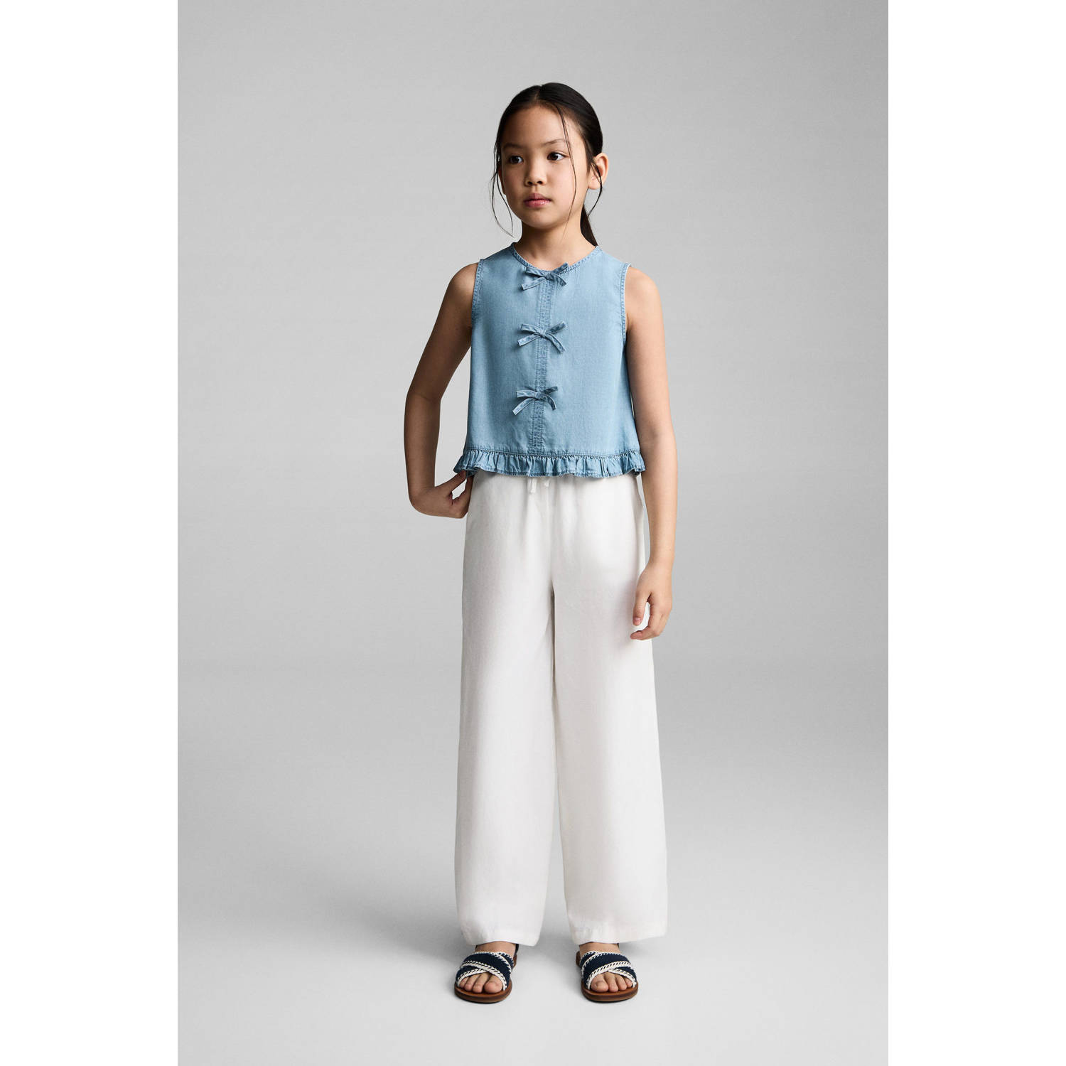 Mango Kids mouwloze top blauw