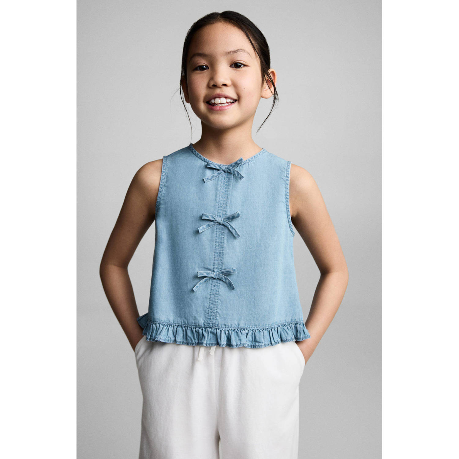 Mango Kids mouwloze top blauw